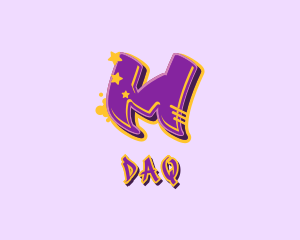 Graffiti  Star Letter M Logo