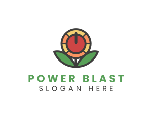 Sunflower Power Button logo design