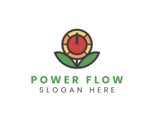 Sunflower Power Button logo design