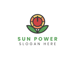 Sunflower Power Button logo design