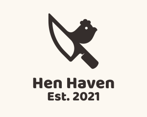 Hen - Chicken Knife Chef logo design