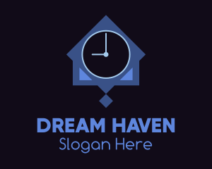 Bedtime - Blue Wall Clock logo design