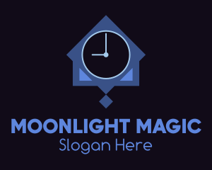 Nighttime - Blue Wall Clock logo design