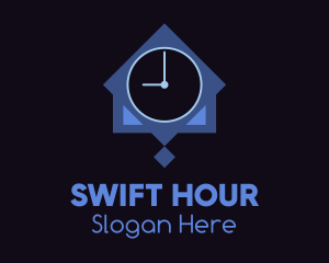 Hour - Blue Wall Clock logo design