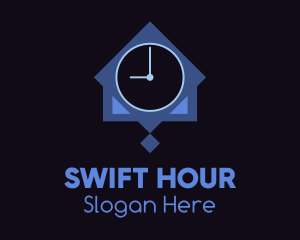 Blue Wall Clock logo design