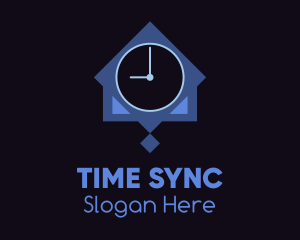 Blue Wall Clock logo design