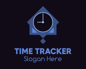 Stopwatch - Blue Wall Clock logo design