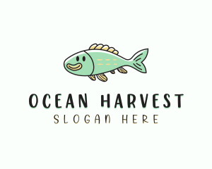 Aquatic Fishery Cartoon logo design