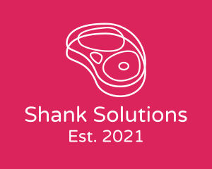 Shank - Monoline Steak Meat logo design