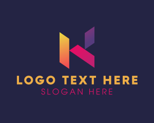 Color - Creative Geometric Letter K logo design