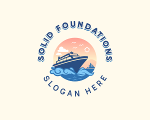 Transportation - Cruise Ship Travel logo design