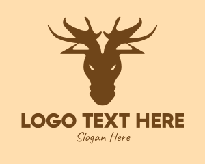 Wood - Brown Moose Hunting logo design