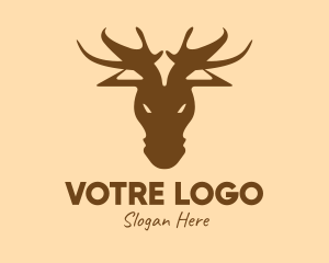 Brown Moose Hunting Logo
