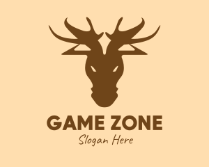 Reindeer - Brown Moose Hunting logo design