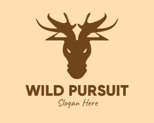 Hunt - Brown Moose Hunting logo design