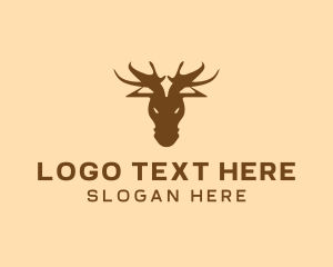 Hunt - Brown Moose Hunting logo design