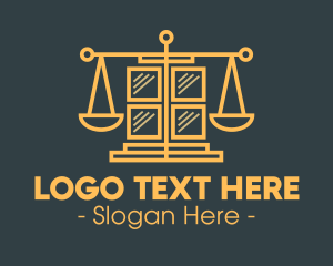 Justice - Golden Law Window logo design