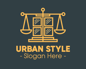 Judiciary - Golden Law Window logo design