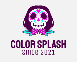 Colorful Calavera Skull logo design