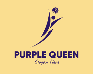 Purple Volleyball Player  logo design