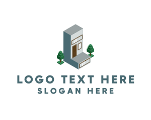 3d - Modern Building Letter L logo design