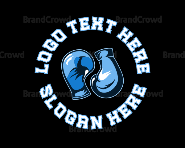 Blue Boxing Gloves Logo