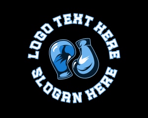 Fight - Blue Boxing Gloves logo design