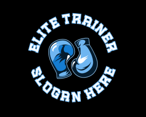 Blue Boxing Gloves logo design