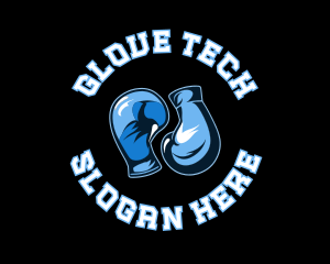 Blue Boxing Gloves logo design