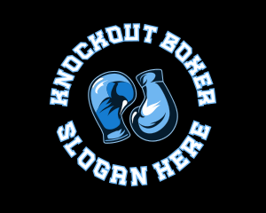 Blue Boxing Gloves logo design