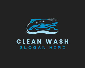 Car Wash Pressure Washer Cleaning logo design