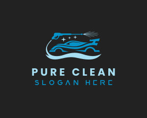 Car Wash Pressure Washer Cleaning logo design