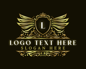 Badge - Shield Crown Wings logo design