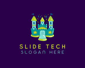 Slide - Fun Bounce House Castle logo design