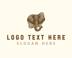 Map - South Africa Wild Elephant logo design