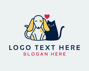 Hound - Dog Cat Love logo design