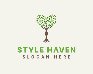 Agriculture - Love Tree Woman logo design