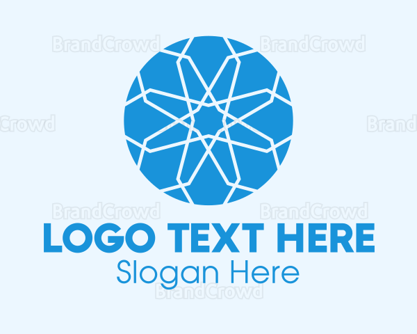 Blue Intricate Gemstone Logo