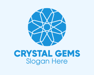 Blue Intricate Gemstone logo design