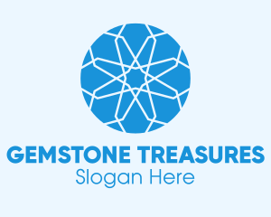 Blue Intricate Gemstone logo design