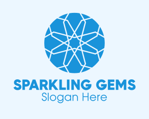 Blue Intricate Gemstone logo design