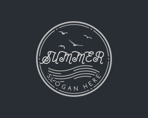 Hipster Summer Badge logo design