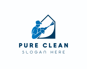 Janitor House Cleaning logo design