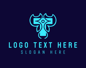 Clan - Tech Gaming Letter T logo design