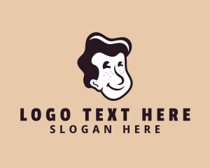 Writer - Smiling Retro Boy logo design