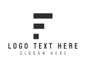 Fabrication - Black & White Letter F logo design
