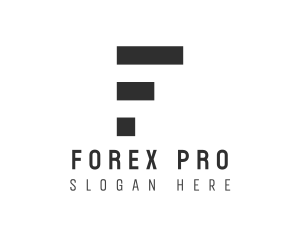 Forex - Black & White Letter F logo design