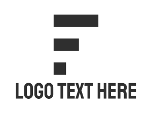 Fabrication - Black & White Letter F logo design
