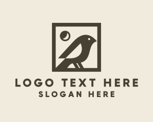 Stamp - Bird Picture Frame logo design
