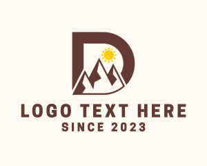 Camper - Sunrise Mountain Letter D logo design